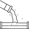 Concrete pumping pour subfloor Icon to depict the pumping of liquid concrete into a subfloor